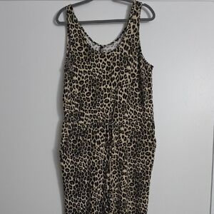 Leopard Print Sleeveless Sleep Romper